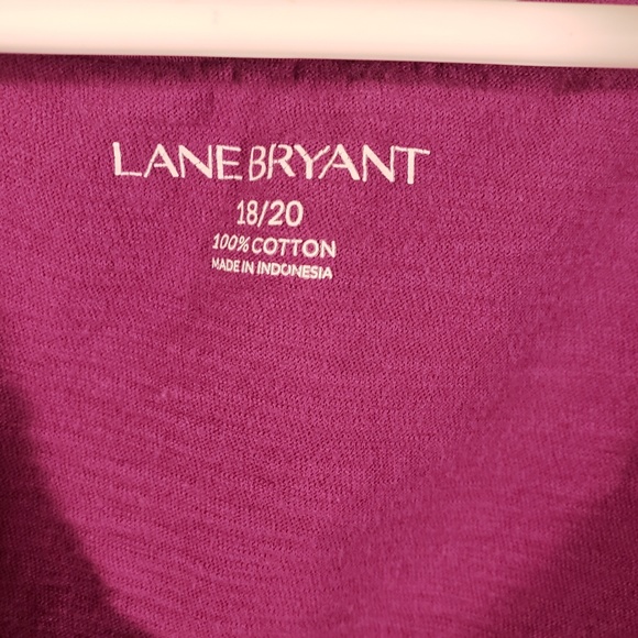 Lane Bryant Plum Side Ruched Short Sleeved Tee 2X - Picture 3 of 4